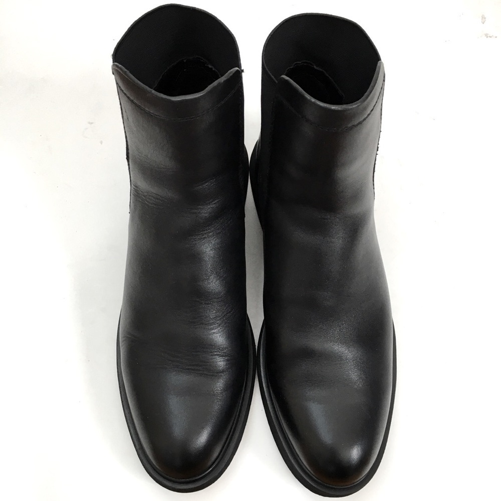 Franco Sarto Brood Black Leather Chelsea Pull On Ankle Boots - Picture 5 of 14